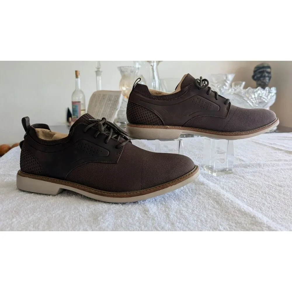 Mark Nason Clubman Westside Oxford 13 Chocolate Brown Knit Leather
